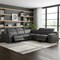 Homeroots Dark Gray Italian Leather Power Reclining L Shaped Five Piece Corner Sectional 544981 - alternate 13