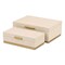 Homeroots Set of Two Cream And Gold Striped Nesting Storage Boxes With Lids, 2PK 712926 - alternate 10