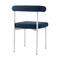 Homeroots Set of Two Blue And Silver Upholstered Polyester Open Back Dining Side Chairs 569412 - alternate 8