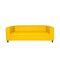 Homeroots 84" Yellow Faux Leather Sofa With Black Legs 530489 - alternate 5