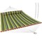 Homeroots Green And Yellow Striped Double Hammock 643965 - alternate 6