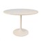 Homeroots 40" White Rounded Marble And Iron Pedestal Base Dining Table 517852 - alternate 1