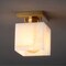 Jonathan Y Alessia 5" 1-Light Modern Contemporary Alabaster/Iron Cube LED Semi Flush Mount, White Marbling/Brass JYL1202A - alternate 10