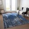 Homeroots 8' X 10' Navy Blue And Denim Blue Abstract Washable Indoor Outdoor Area Rug 577232 - alternate 8