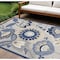 Homeroots 7' X 10' Blue And Gray Floral Indoor Outdoor Area Rug 546841 - alternate 7