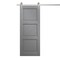Sartodoors Modern Barn Door 28 x 84 inches, Ego 5010 Painted Grey Oak, 6.6FT Silver Rail Track Heavy Hardware EGO5010BD-S-SEK-2884 - alternate 1