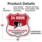 Signmission 24 Hour Surveillance Shield Sign Video S, 12 Inch X 12 Inch, Plastic Sign SHI-P-12-348 - alternate 4