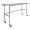 Amgood 24in D x 72in L Stainless Steel Open Base Table, 3in Casters AMG WT-2472-RCB-WHEELS-Z - alternate 1