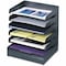 Safco Desk Tray, Black, Steel, 12 in W, 9 1/2 in L, 13 1/4 in H, 6 Number of Compartments 3128BL - alternate 1