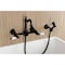 Kingston Brass Two-Handle Wall Mount Bridge Kitchen Faucet with Brass Sprayer, Oil Rubbed Bronze KS2445PLBS - alternate 4