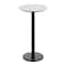 Flash Furniture 24" Round Tabletop, Seamless Surface Technology, White Faux Marble, 18" Round Black Bar Height Base ST-RD24-WHMAR-TR18B-GG - alternate 1