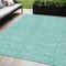 Homeroots 5' X 8' Teal Blue And Ivory Floral Washable Indoor Outdoor Area Rug 581883 - alternate 1