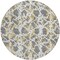Homeroots 8' Gray And Ivory Round Abstract Washable Indoor Outdoor Area Rug 614163 - alternate 8