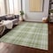 Homeroots 9' X 12' Artichoke Green Brown And Ivory Plaid Washable Indoor Outdoor Area Rug 597073 - alternate 7