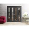 Sartodoors Sliding Closet Double Bi-fold Doors, Lucia 2366 Matte Black with Clear Glass and Aluminum Strips,  LUCIA2366DBF-BLK-72 x 80 (4* 18x80) - alternate 4