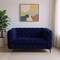 Homeroots 72in Blue And Silver Velvet Loveseat 515720 - alternate 5