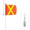 Safetywhips Warning Whip Heavy Duty Whip with Flag, White Whip, Orange Flag, Yellow Reflective X, 60 Length W05NP-X - alternate 1