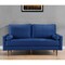 Homeroots 69" Blue Velvet Sofa And Toss Pillows With Dark Brown Legs 543706 - alternate 13