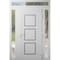 Vdomdoors Front Exterior Prehung Metal-Plastic Door, Manux 8661 White Silk, 2 Side and Top Sidelite Transom,  MANUX8661EXD-WS-W14+36+14xH80+14-LH - alternate 1