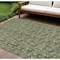 Homeroots 10' X 14' Olive Green Artichoke Green And Ivory Floral Washable Indoor Outdoor Area Rug 581917 - alternate 1
