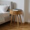 Homeroots 22" Beige Solid Wood Round One Drawer Nightstand 651492 - alternate 16