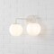 Jonathan Y Louis Parisian Globe 15" 2-Light Metal/Frosted Glass Modern Contemporary LED Vanity Light, Almond JYL3535C - alternate 11