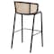 Leisuremod Ervilla Wicker Bar Stool with Fabric Seat and Black Powder Coated Steel Frame, Beige EBBL-31BG - alternate 8
