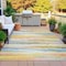 Homeroots 9' X 12' Gold Gray And Ivory Striped Washable Indoor Outdoor Area Rug 631411 - alternate 8