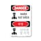 Signmission OSHA Danger Sign, Hard Hat Area Bilingual, 5in X 3.5in Decal, OS-DS-D-35-VK-1292 OS-DS-D-35-VK-1292 - alternate 1