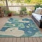 Homeroots 9' X 12' Teal Blue Ivory And Beige Abstract Washable Indoor Outdoor Area Rug 630613 - alternate 7