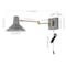 Jonathan Y Hygge 16" Swing Arm 1-Light Modern Midcentury Iron USB Charging Port LED Sconce, Grey/Brass Gold JYL1302C - alternate 13