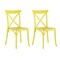 Homeroots Set of Four Yellow Heavy Duty Plastic Cross Back Dining Side Chairs 565180 - alternate 5