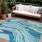 Homeroots 10' X 14' Blue Pink And Green Abstract Washable Indoor Outdoor Area Rug 600227 - alternate 1