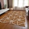 Homeroots 8' X 10' Orange And Ivory Geometric Washable Indoor Outdoor Area Rug 612896 - alternate 9