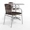 Flash Furniture Square Table Set, Aluminum, Plastic, Rattan, Stainless Steel, Grey TLH-ALUM-28SQ-020CHR2-GG - alternate 13
