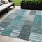 Homeroots 5' X 8' Teal Blue Aqua And Gray Striped Washable Indoor Outdoor Area Rug 581714 - alternate 1