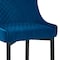 Homeroots Set of Two 30" Blue and Black Velvet and Metal Low Back Bar Height Bar Chairs, 2PK 555061 - alternate 6