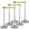 Us Weight Heavy Duty Premium Silver Steel Stanchion with Caution 7.5-Foot Retractable Belt, 6PK U2103CAUPK6 - alternate 1
