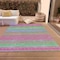 Homeroots 8' X 10' Blush Lime Green And Teal Blue Striped Washable Indoor Outdoor Area Rug 614800 - alternate 9