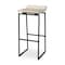 Homeroots 31" Natural and Black Solid Wood and Metal Low Back Bar Height Bar Chair 605925 - alternate 1
