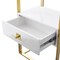 Homeroots 71" White Stainless Steel and Wood Three Tier Etagere Bookcase with A Drawer 544737 - alternate 8