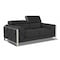 Homeroots 75in Gray And Silver Italian Leather Loveseat 477562 - alternate 6