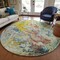 Homeroots 8' Ivory Blue And Yellow Round Abstract Washable Indoor Outdoor Area Rug 577964 - alternate 5
