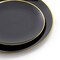 Elama 150 Piece Disposable Plastic Dinnerware Party Set for 25 Guests in Black with Gold Trim 750123351M - alternate 8