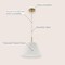 Jonathan Y Alden 14.25" 1-Light Classic French Country Iron LED Pendant with Pleated Shade, Brass Gold/White JYL2407A - alternate 9