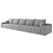 Homeroots 168" Gray Corduroy Modular Compression Foam Sofa With Toss Pillows 712978 - alternate 1