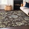 Homeroots 8' X 10' Chocolate Sky Blue And Artichoke Green Floral Washable Indoor Outdoor Area Rug 589461 - alternate 9