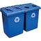 Rubbermaid Commercial 92 gal Rectangular Recycling Bin, Open Top, Bronze Vein/Satin Alum, Plastic, 4 Openings 1792372 - alternate 1