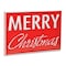 Homeroots 12" X 19" Red and White Handcrafted Merry Christmas Metal Wall Decor 487509 - alternate 4