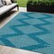 Homeroots 5' X 8' Teal Blue And Ivory Geometric Washable Indoor Outdoor Area Rug 598623 - alternate 1